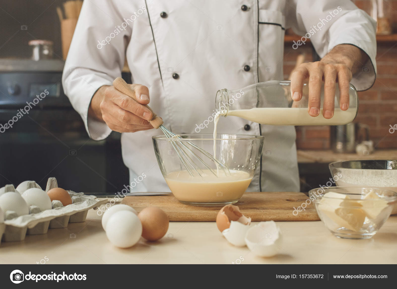 ベーカリー シェフ キッチン プロで焼く ストック写真 C Dima Sidelnikov