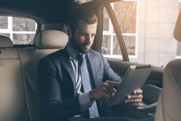 Young business man test drive new car