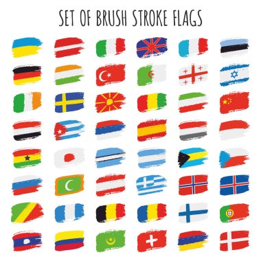 Vektör brushstroke bayrakları topluluğu