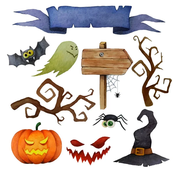 Conjunto de elementos de design de Halloween — Vetor de Stock