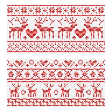 Kış örgü desenleri ile Noel geyikler