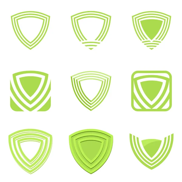 Conjunto de escudos vectoriales elementos de diseño de logotipo moderno — Vector de stock