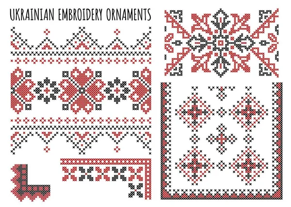 Ukrayna çapraz dikiş seti dekoratif kenarlar ve köşeler