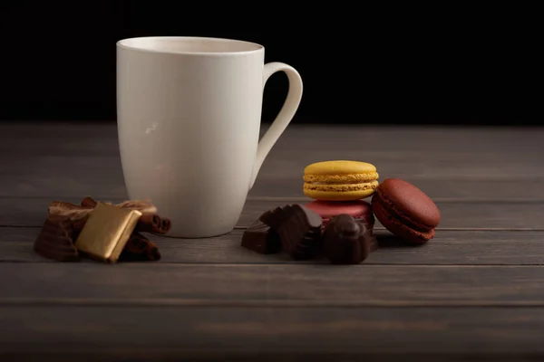 Chocolate Con Café Macarrones — Foto de Stock