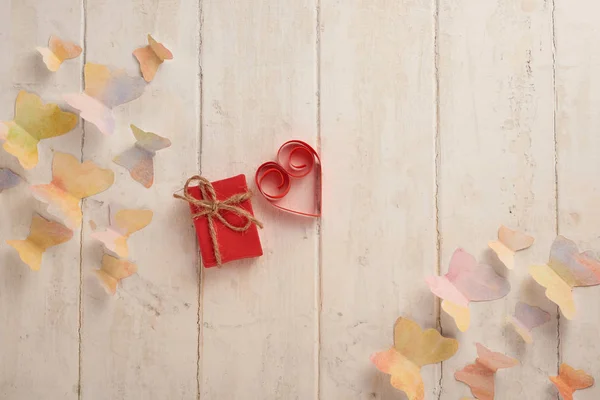 Valentinstag Herz Auf Textur — Stockfoto