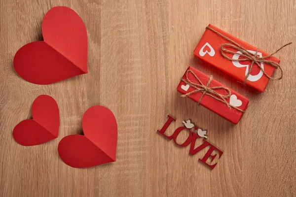 Valentinstag Herz Auf Textur — Stockfoto