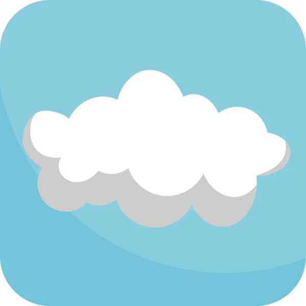 Météo Avec Nuages Icône Simple Avec Fond Bleu — Image vectorielle