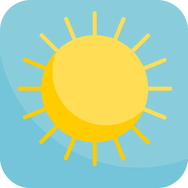 Sunny Weather Simple Icon Blue Background — Stock Vector