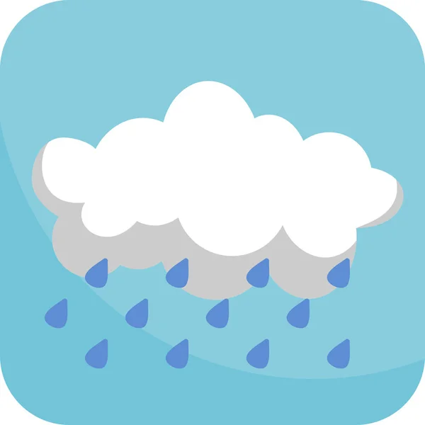 Pluie Averse Simple Icône Avec Fond Bleu — Image vectorielle