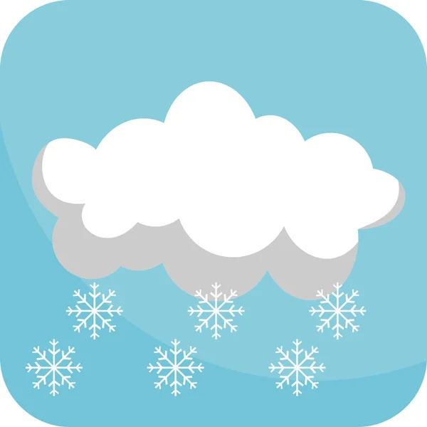 雪と冬 青の背景を持つシンプルなアイコン — ストックベクタ