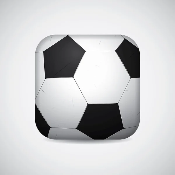 Glänzenden Fußball / Fußball quadratische Form Ball. Vektorillustration. Ikone der Rubbelkugel. — Stockvektor