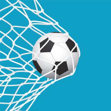 Futbol / futbol gol. Top mavi arka plan Net. 