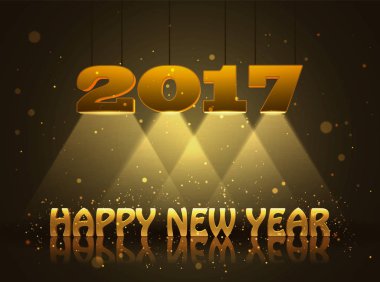 Sizin için mutlu yeni yıl 2017 tebrik kartı tasarım