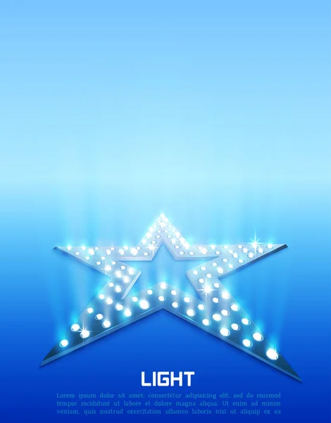 Star retro light banner. — Stock Vector