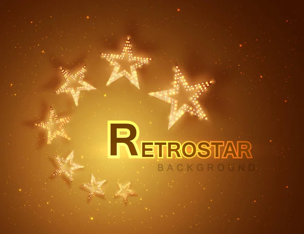 Retro stars abstract background for your design, light and shining — Stock Vector