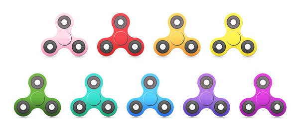 Set Spinners ontspannen Trend speelgoed voor kinderen en volwassenen. — Stockvector