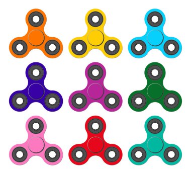 Çocuklar ve yetişkinler için eğilim oyuncak rahatlatıcı Spinners kümesi.