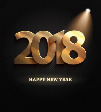 2018 yeni yıl sayısı sembolü Sahne ışıkları ile