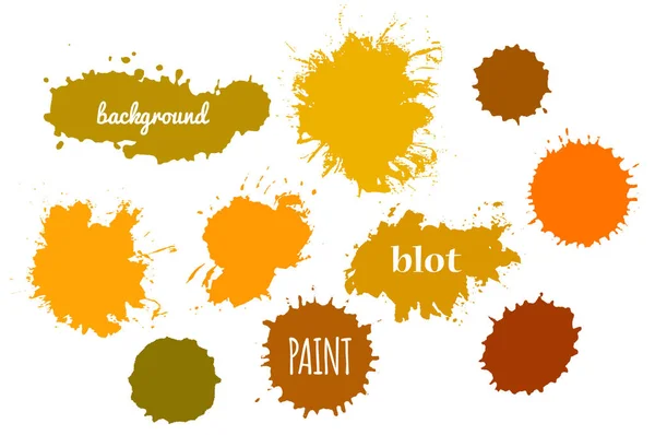 Collectie oranje verf Splash. Vector set van penseelstreken te wijzigen. — Stockvector