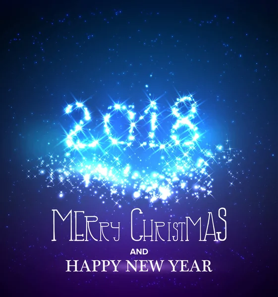 Happy New Year Greeting Background With Shine And Lights — Stock Vector