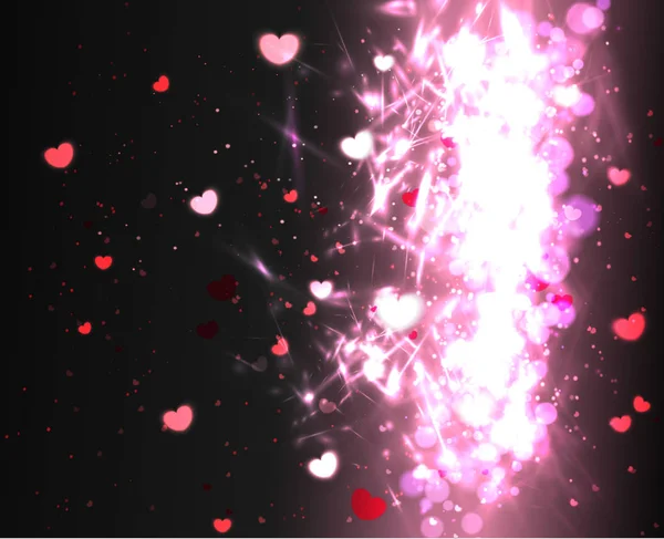 Glow Soft Hearts Valentines Day Background — Stock Vector