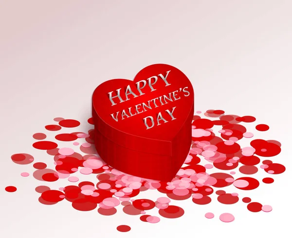 Rojo caja de regalo romántico para San Valentín día de felicitación — Vector de stock
