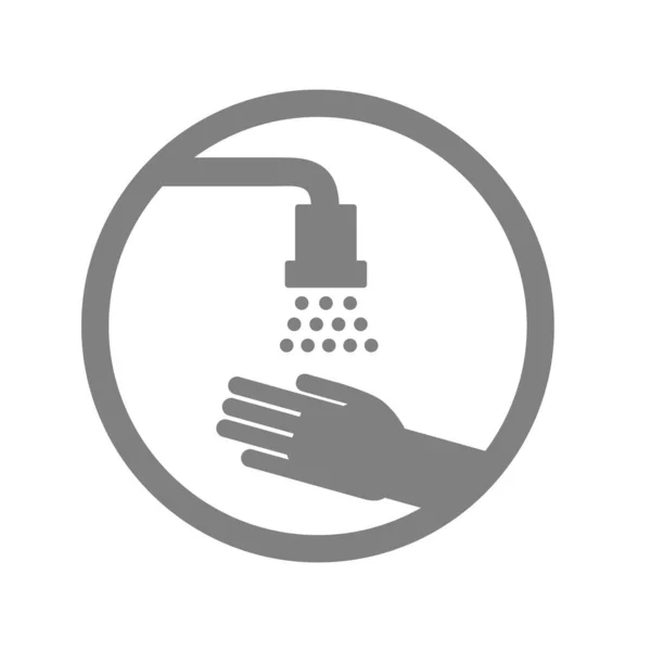 A lavar o sinal da mão. Rótulo de protecção . —  Vetores de Stock