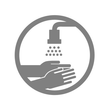 El yıkama işareti. Tasarım için koruma uyarı etiketi.