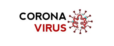 Corona virüsü metniyle illüstrasyon. Resim basit biçimi.