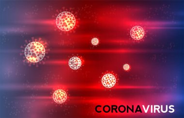 Corona virüsü metniyle covid-19 'un renkli çizimi.