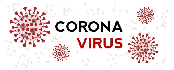 Illustration mit Text des Coronavirus. Einfacher Stil. — Stockvektor