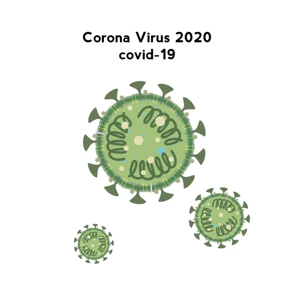 Ilustrace viru korony. Jednoduchý styl obrázku. — Stockový vektor