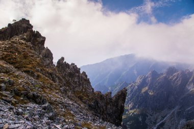 Ağaç çizgisinin üstündeki güzel dağ manzarası