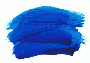 Bir beyaz kağıt üzerinde bir mavi boya kurulamak. Sanatsal öğe.