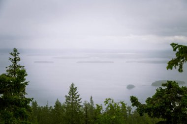 Göl ve orman Koli Milli Parkı zirveleri üzerinden güzel bir Panoraması
