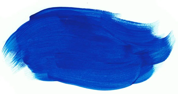 Een blauwe verf schar op een wit papier. Artistieke element. — Stockfoto