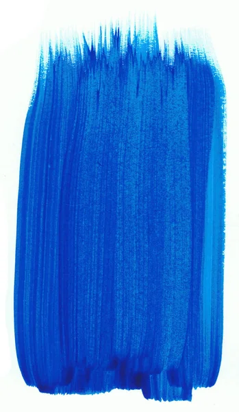 Una pizca de pintura azul sobre un papel blanco. Elemento artístico . — Foto de Stock