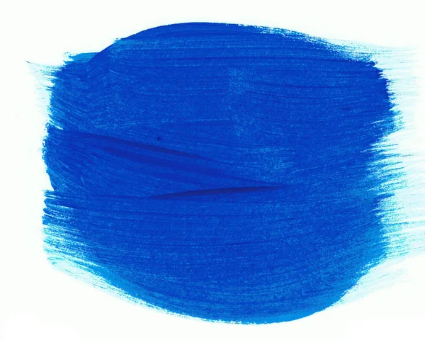 Modrá barva dab na bílém papíře. Umělecký prvek. — Stock fotografie