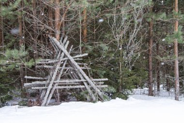Kuzey Avrupa'nın güzel kış manzarası