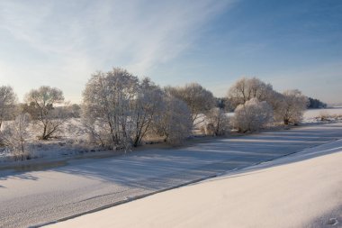 Kuzey Avrupa'nın güzel kış manzarası