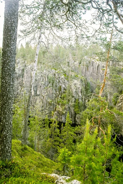 En vacker sjö och skog landskap från Hossa i Finland — Stockfoto