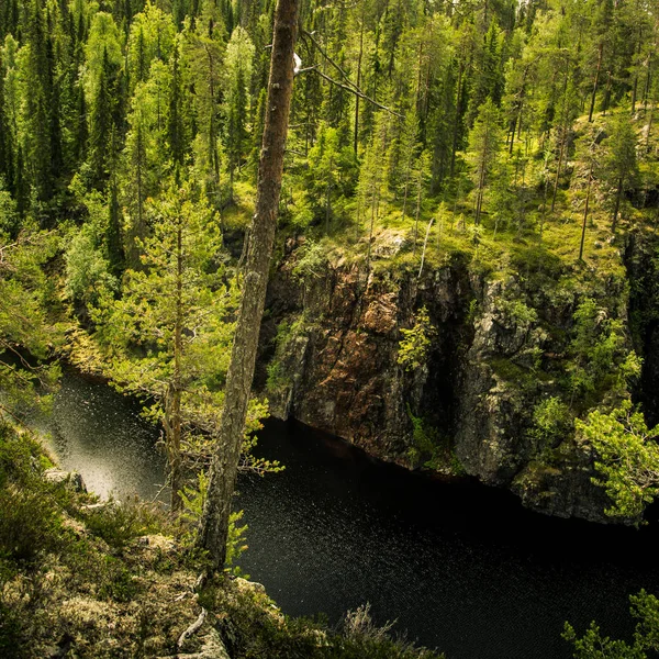Piękne jezioro i Las Krajobraz od Hossa w Finlandii — Zdjęcie stockowe