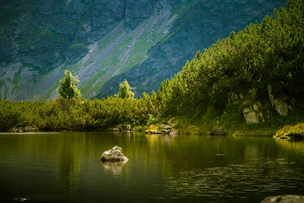 Güzel dağ göl manzara Tatry, Slovakya — Stok fotoğraf