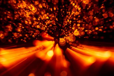 Nehir üzerinde havai fişek abstract, bulanık, bokeh tarzı renkli fotoğraf