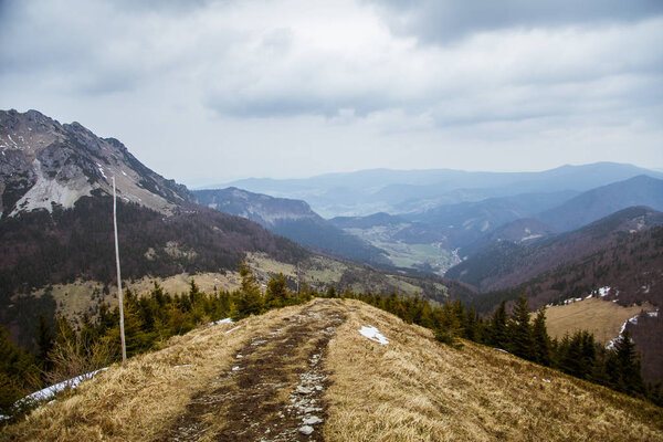 A beautiful mountain pass landscape of Tatra mountains in Slovakia. 