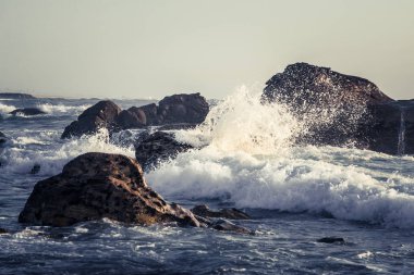 Günbatımı güzel Atlantic beach Portekiz