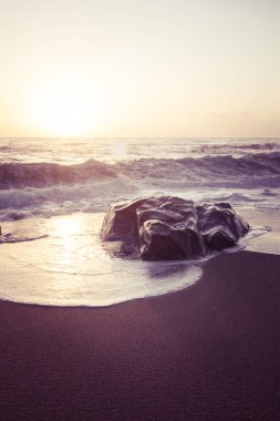 Günbatımı güzel Atlantic beach Portekiz