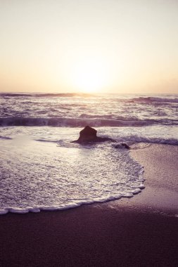Günbatımı güzel Atlantic beach Portekiz
