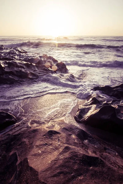 Günbatımı güzel Atlantic beach Portekiz