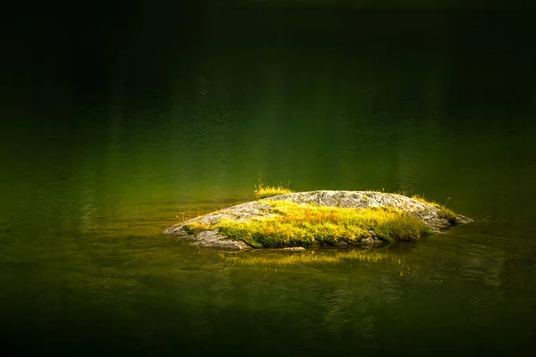 Un magnifique lac de montagne ensoleillé dans les Carpates — Photo